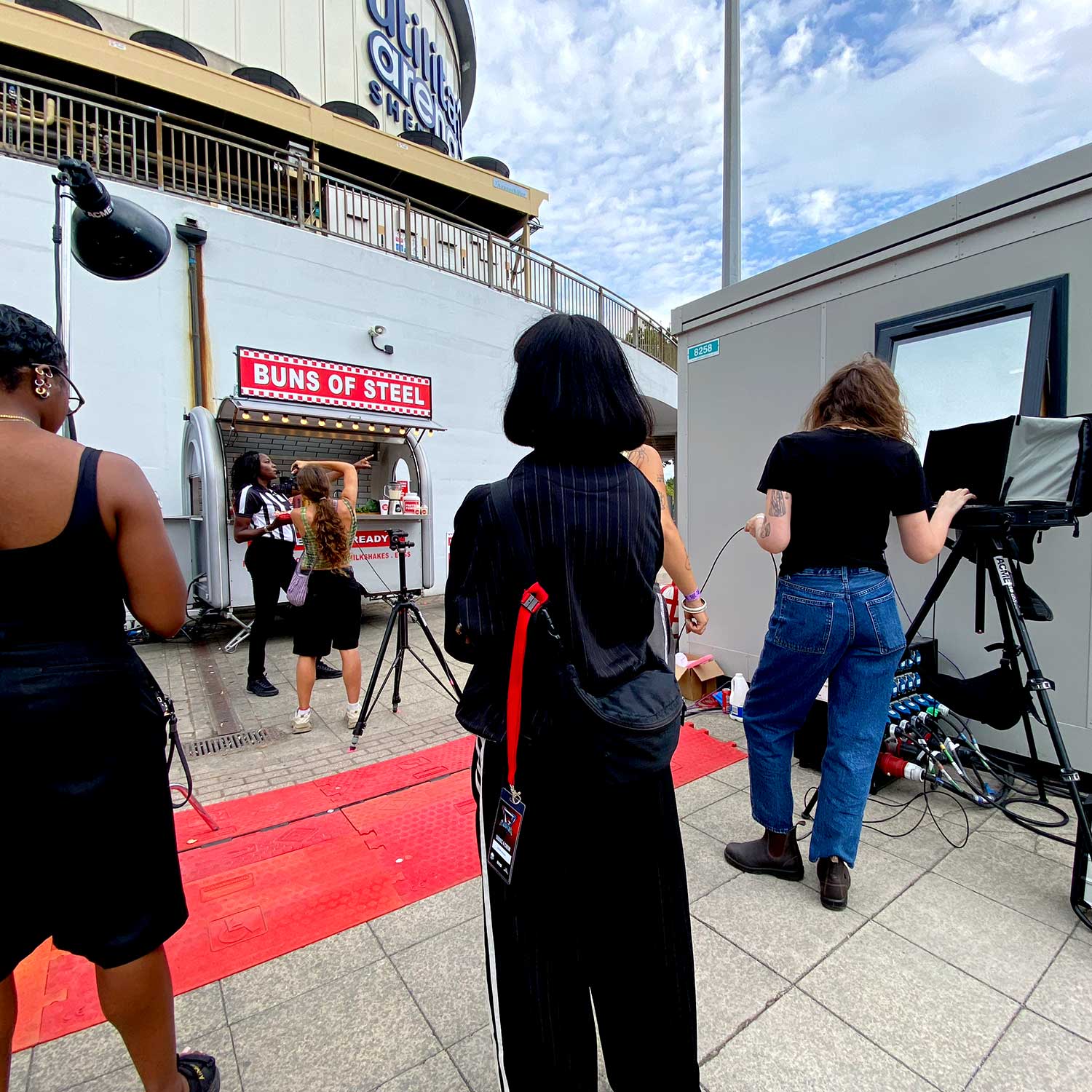 Mr Hot Dog branded food truck backdrop for a Radio Times photoshoot